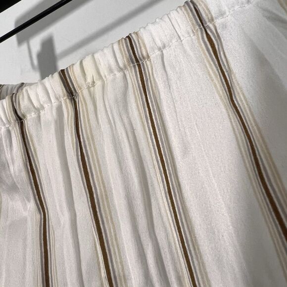 Vince Midi Skirt Women’s S Satin Striped Asymmetrical Grunge Fairy Boho - Picture 4 of 8